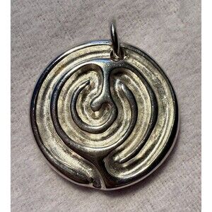 RLM Studio 925 Sterling Silver Labyrinth Circle Pendant 15 Grams